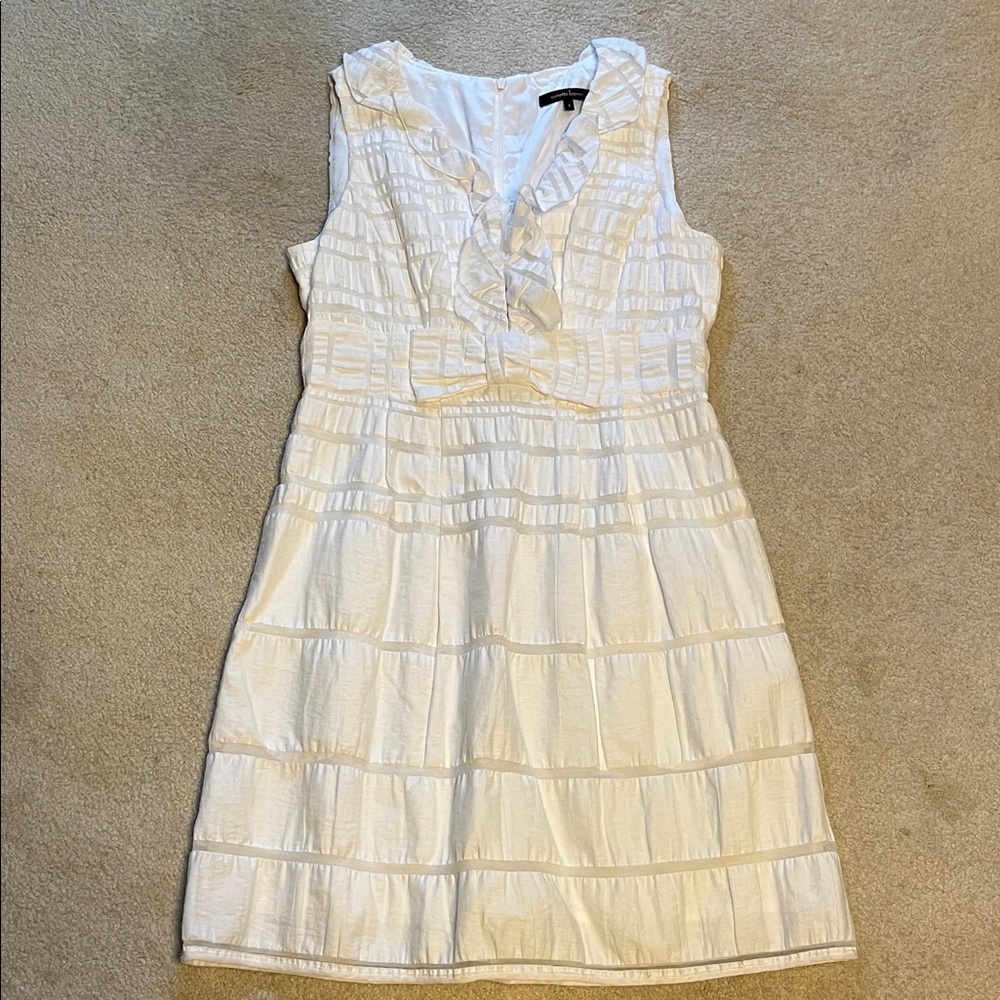 Nanette Lepore White Ruffle Midi Dress